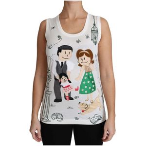 Dolce & Gabbana - Mouwloze Shirt - Wit - Dames