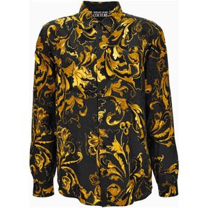 Versace, Heren, Overhemden, Zwart, Maat: XS