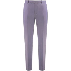 Gucci, Heren, Broeken, Paars, Maat: S Gabardine,