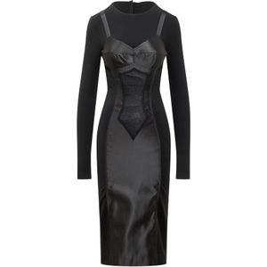 Dolce & Gabbana, Dames, Jurken, Zwart, Maat: S Zijde,