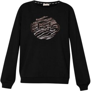 Liu Jo, Dames, Sweatshirts & Hoodies, Zwart, Maat: XS Katoen,