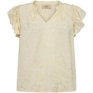 MOS Mosh, Dames, Blouses & Shirts, Beige, Maat: XS Viscose,