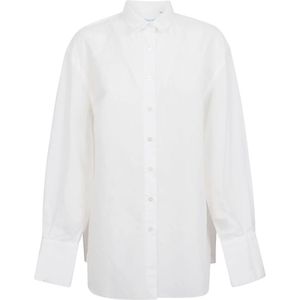 Finamore, Dames, Blouses & Shirts, Wit, Maat: 2XL Linnen,