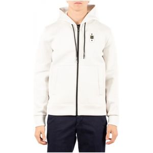 Blauer, Heren, Sweatshirts & Hoodies, Wit, Maat: XL