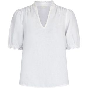 Neo Noir, Dames, Blouses & Shirts, Wit, Maat: XS Katoen,