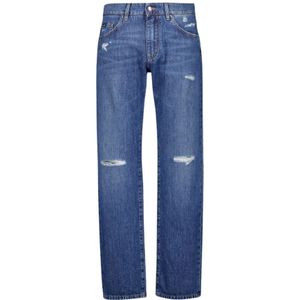 Dolce & Gabbana, Heren, Jeans, Blauw, Maat: S Katoen,