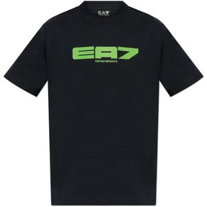 Emporio Armani Ea7, Heren, Tops, Blauw, Maat: XL Katoen,