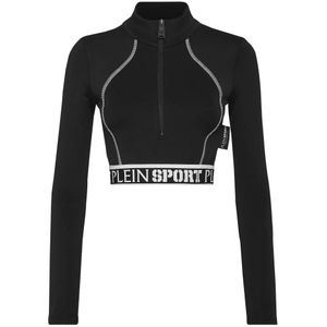 Plein Sport, Dames, Tops, Zwart, Maat: XS Jersey,
