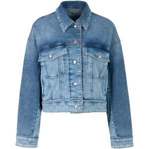 Marc Cain - Klassieke Jeansjas - Blauw - Boxy Pasvorm - Candiani Denim