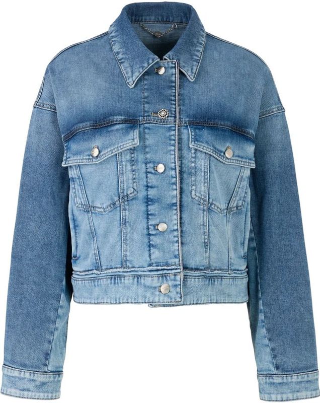 Marc Cain - Klassieke Jeansjas - Blauw - Boxy Pasvorm - Candiani Denim
