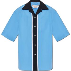 Marni, Heren, Overhemden, Blauw, Maat: M Katoen,