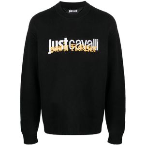 Just Cavalli, Heren, Truien, Zwart, Maat: M Katoen,