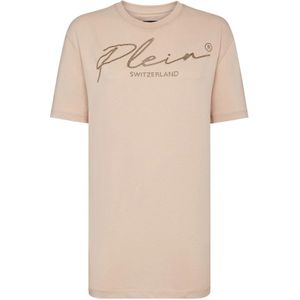 Philipp Plein, Dames, Tops, Beige, Maat: XS Katoen,