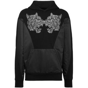 Plein Sport, Heren, Sweatshirts & Hoodies, Zwart, Maat: XS Katoen,