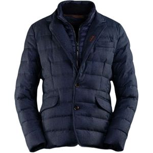 Moorer, Heren, Jassen, Blauw, Maat: 5XL Wol,