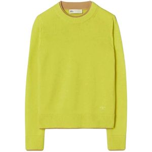 Tory Burch, Dames, Truien, Groen, Maat: L Kasjmier,