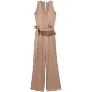 Antonelli Firenze, Dames, Jumpsuits & Playsuits, Bruin, Maat: XS Viscose,