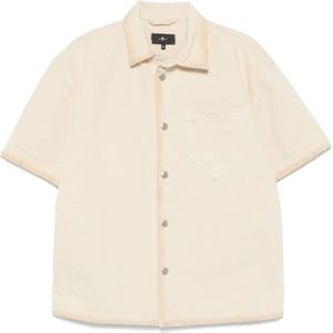 7 For All Mankind, Heren, Overhemden, Beige, Maat: M