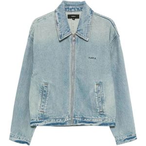 Purple Brand, Heren, Jassen, Blauw, Maat: L Denim,