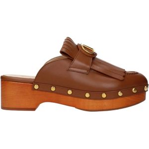 Valentino Garavani - Leren Muiltjes - Bruin - Leer - Houten Hak