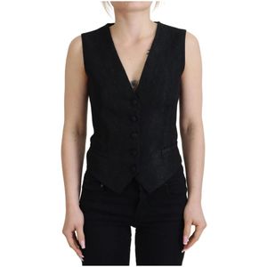 Dolce & Gabbana - Brokaat Vest - Zwart