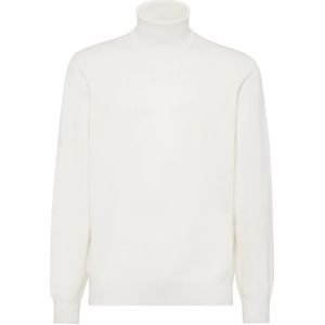 Brunello Cucinelli, Heren, Truien, Wit, Maat: 2XL Kasjmier,