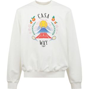 Casablanca, Heren, Sweatshirts & Hoodies, Wit, Maat: 3XL Katoen,