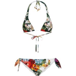 Dolce & Gabbana - Badkleding - Veelkleurig - Tweed - Tweedelig Badpak met Bloemenmotief