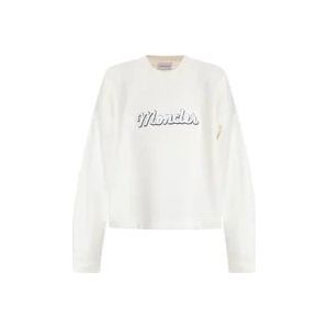 Moncler Sweatshirt met logo , Beige , Dames , Maat: S