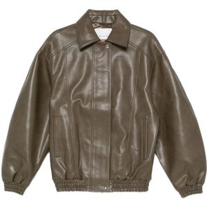 The Frankie Shop, Dames, Jassen, Groen, Maat: XS Leer,