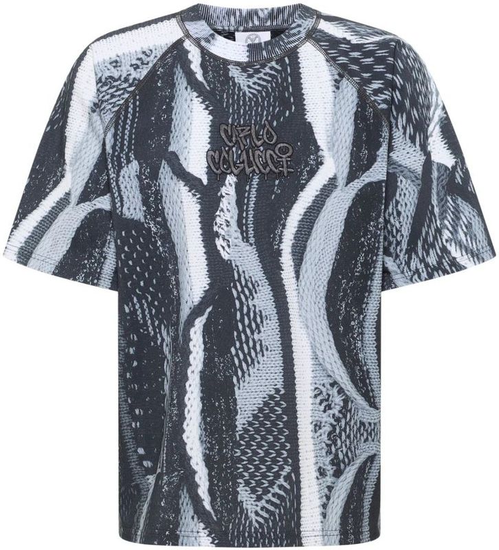 Carlo Colucci - Shirt Ettori - Lichtgrijs Zwart Wit - T-shirt