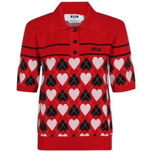 Msgm, Dames, Truien, Rood, Maat: 2XS Viscose,