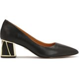 Kazar - Pumps - Zwart - Natuurlijk Leer - Puntige Neus - Gouden Details