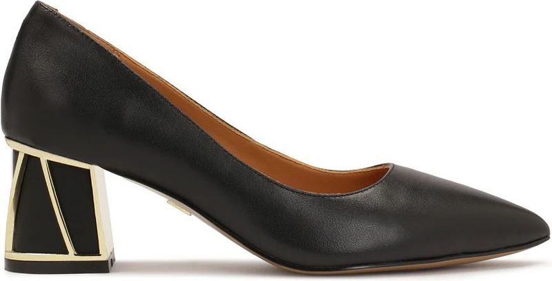 Kazar - Pumps - Zwart - Natuurlijk Leer - Puntige Neus - Gouden Details