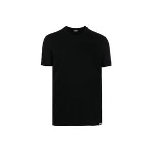 Dsquared2 Icon T-Shirt Heren Zwart/Blauw/Wit , Black , Heren , Maat: S