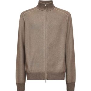 Zegna, Heren, Truien, Bruin, Maat: 2XL Zijde,