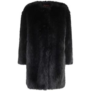 Max Mara Studio, Dames, Jassen, Zwart, Maat: 2XS Satijn,