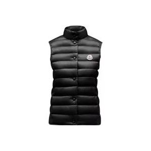 Moncler Zwarte Mouwloze Liane Nylon Puffer , Black , Dames , Maat: L