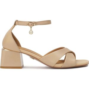 Kazar - Sandalen - Beige - Hoogwaardig Graanleer - Stilettohak