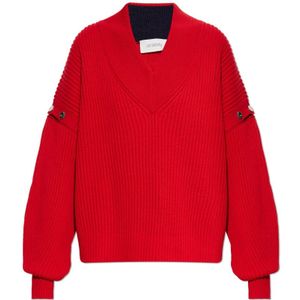 Sportmax, Dames, Truien, Rood, Maat: M Wol,