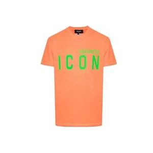 Dsquared2 T-Hemden , Orange , Heren , Maat: L
