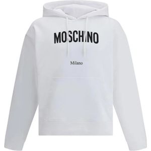 Moschino, Heren, Sweatshirts & Hoodies, Wit, Maat: M Katoen,