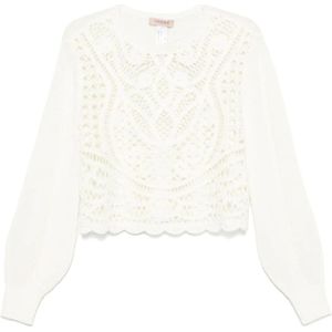 Twinset, Dames, Truien, Wit, Maat: M Wol,