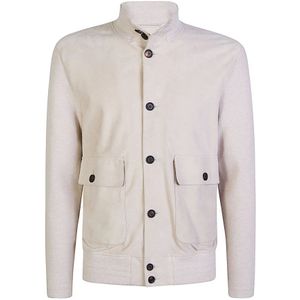 Eleventy, Heren, Jassen, Beige, Maat: 2XL Suède,