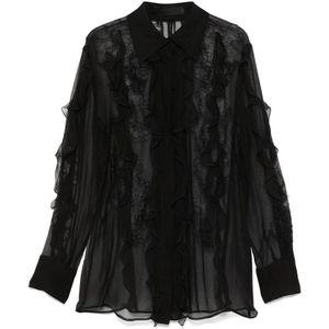 Valentino Garavani, Dames, Blouses & Shirts, Zwart, Maat: M Zijde,