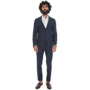 Paoloni, Heren, Pakken, Blauw, Maat: 2XL Wol,