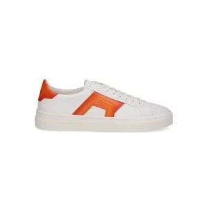 Santoni Lage sneakers met dubbele gesp , White , Heren , Maat: 44 EU