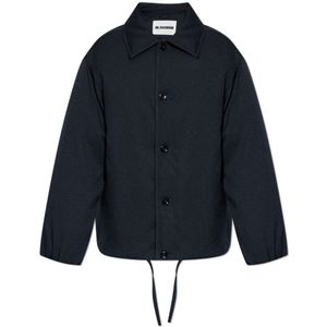 Jil Sander, Heren, Jassen, Blauw, Maat: L Wol,