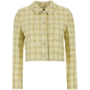 Versace, Dames, Jassen, Geel, Maat: XS Tweed,