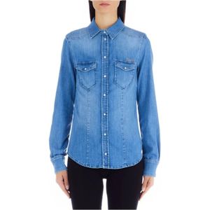 Liu Jo, Dames, Blouses & Shirts, Blauw, Maat: S Denim,
